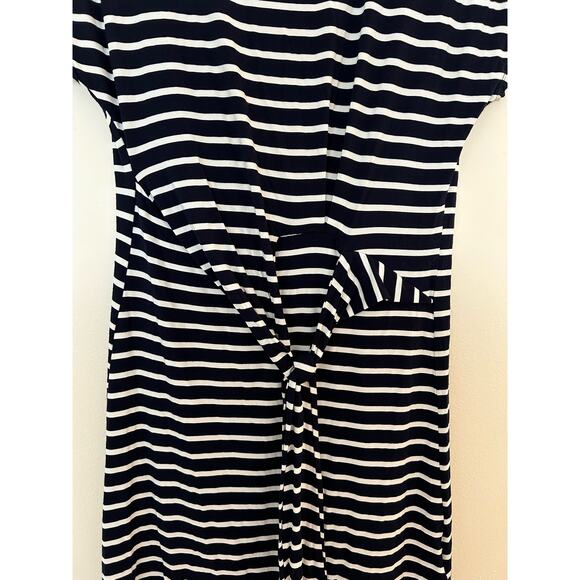 She and Sky Navy Blue Knot Front Nautical T-Shirt Dress Size Small - Picture 4 of 7